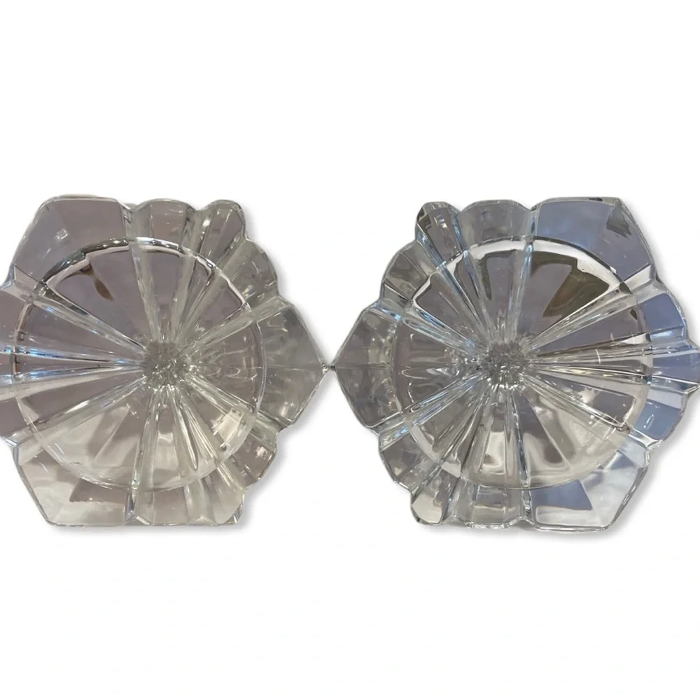 FIFTH Ave Lead Crystal Candle Holders Pair Set - 7 inches - Picture 4 of 6